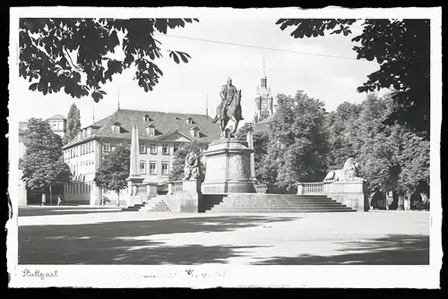 19 Glas Negative Stuttgart mit Original Kartons, verschiedene Stadtansichten