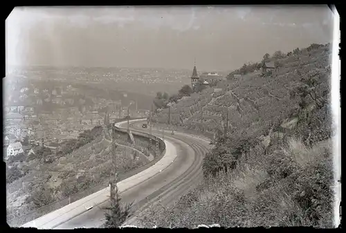 19 Glas Negative Stuttgart mit Original Kartons, verschiedene Stadtansichten