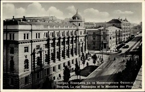 Ak Belgrade Belgrad Serbien, Nemanjina-Straße, Finanzministerium