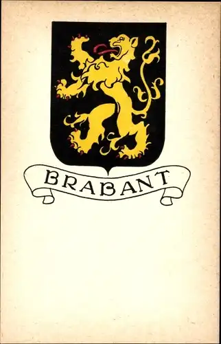 Wappen Ak Flämisch Brabant Flandern Belgien, Wappen mit Löwe