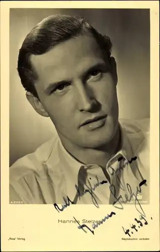 Ak Schauspieler Hannes Stelzer, Portrait, Autogramm