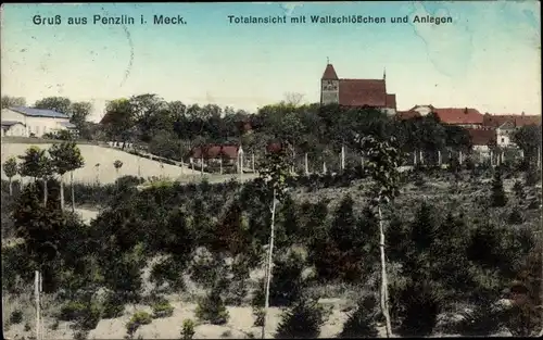 Ak Penzlin in Mecklenburg, Wallschlösschen, Anlagen