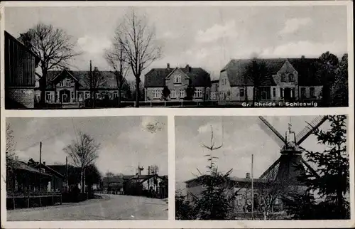 Ak Groß Rheide in Schleswig, Ortsansichten, Windmühle