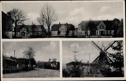 Ak Groß Rheide in Schleswig, Ortsansichten, Windmühle