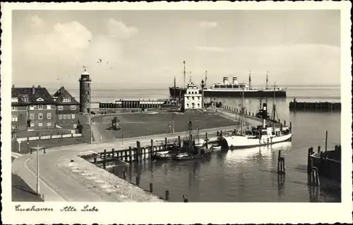 Ak Nordseebad Cuxhaven, Alte Liebe, Hafen, Passagierdampfer, Schiff Elbe