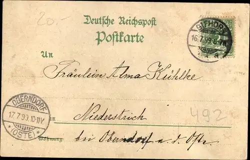 Litho Gifhorn in Niedersachsen, Schule, Präparanden-Anstalt, Glasfabrik Wimberg und Co.