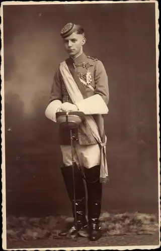 Studentika Foto Ak Hamburg, Burschenschaftler mit Schläger, Portrait