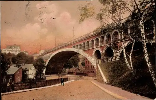 Ak Plauen im Vogtland, König Friedrich August Brücke