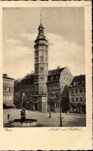 Ak Gera in Thüringen, Markt, Rathaus, Brunnen
