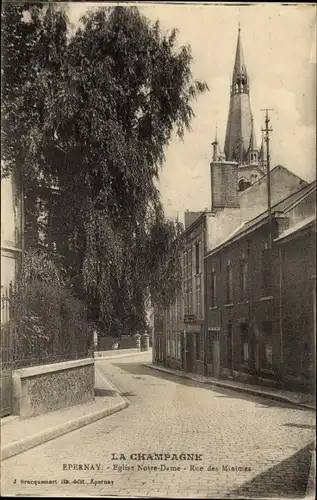 Ak Epernay Marne, Kirche Notre Dame, Rue des Minimes