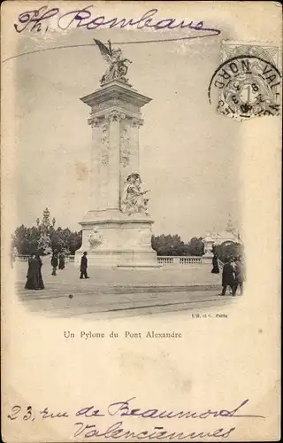 Ak Paris, Pont Alexandre, Pylon