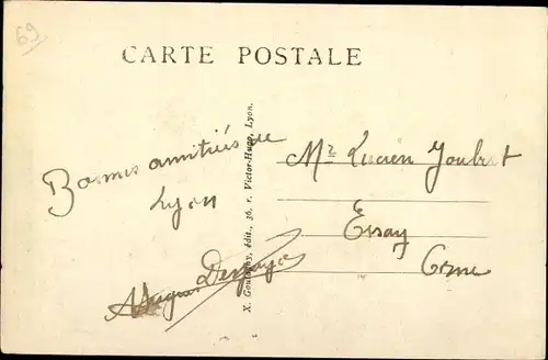 Ak Lyon Rhône, Kathedrale St. Jean, Innenansicht, Uhr