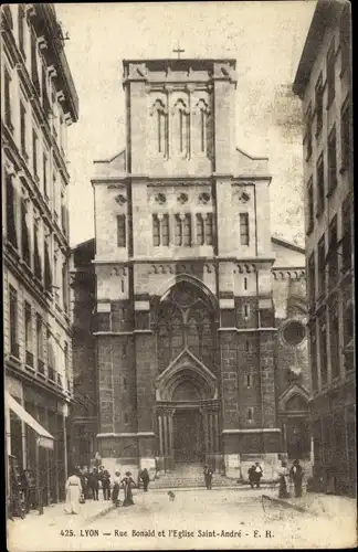 Ak Lyon Rhône, Rue Bonald, Kirche St. Andre