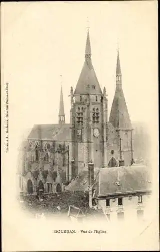 Ak Dourdan Essonne, Kirche