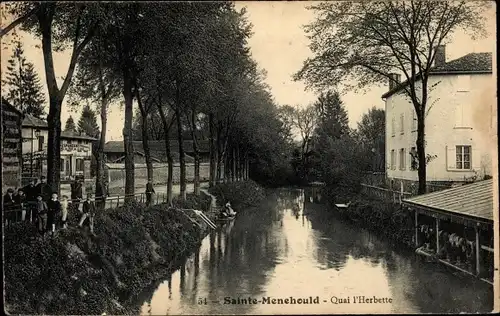 Ak Sainte Menehould Marne, Quai l'Herbette