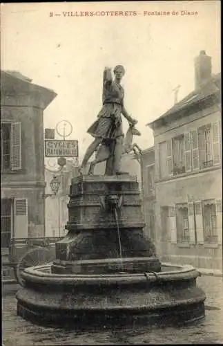 Ak Villers-Cotterêts Aisne, Fontaine de Diane