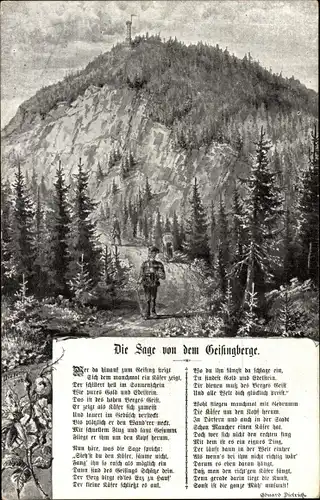 Künstler Ak Geising Altenberg im Erzgebirge, Sage von den Geisingberge