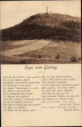 Ak Geising Altenberg im Erzgebirge, Sage, Turm