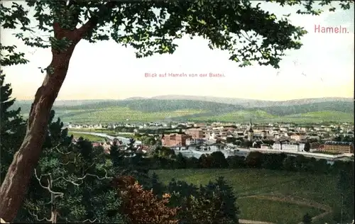 Ak Hameln a.d. Weser, Gesamtansicht, Bastei