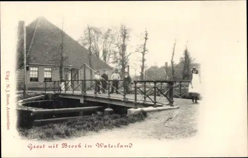 Ak Broek in Waterland Nordholland Niederlande, Brücke