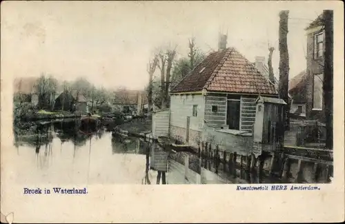 Ak Broek in Waterland Nordholland Niederlande, Haus am Wasser