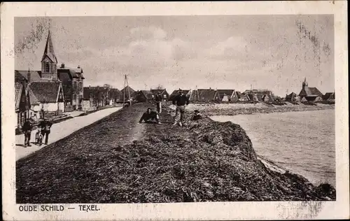 Ak Oude Schild Oudeschild Texel Nordholland Niederlande, Dorf