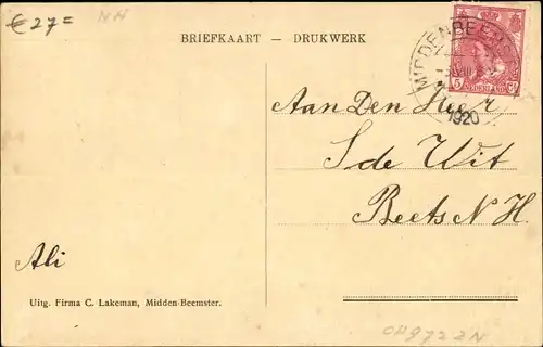 Ak Middenbeemster Midden Beemster Nordholland Niederlande, Buurt, Anwohner