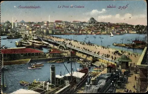 Ak Konstantinopel Istanbul Türkei, Die Galata-Brücke