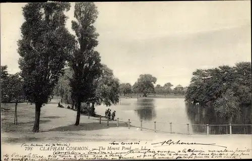 Ak Clapham London England, Der Mount Pond