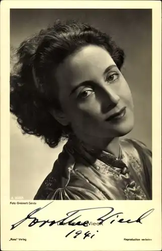 Ak Schauspielerin Dorothea Wieck, Portrait, Autogramm