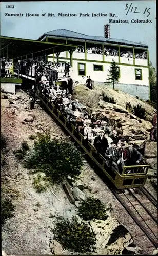 Ak Colorado USA, Summit House der Mt. Manitou Park Incline Railway