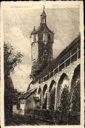 Künstler Ak Rothenburg ob der Tauber Mittelfranken, Turm