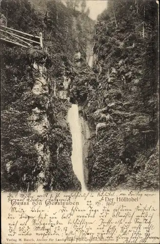 Ak Gerstruben Oberstdorf im Oberallgäu, Hölltobel, Wasserfall