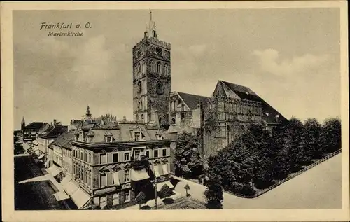 Ak Frankfurt an der Oder, Ortspartie mit Marienkirche