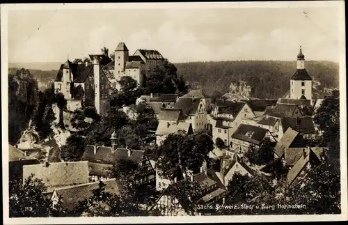 Ak Hohnstein in der Sächsischen Schweiz, Schloss mit Umgebung