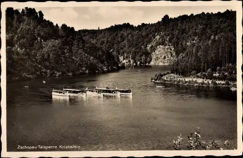 Ak Kriebstein Sachsen, Partie an der Zschopau Talsperre