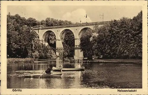 Ak Görlitz in der Lausitz, Blick auf das Neisseviadukt