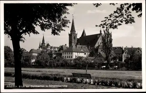 Ak Ansbach in Mittelfranken Bayern, Gumbertuskirche, Johanniskirche