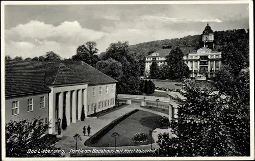 Ak Bad Liebenstein, Partie am Badehaus mit Hotel Kaiserhof