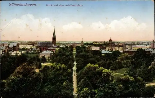 Ak Wilhelmshaven in Niedersachsen, Blick auf den Adalbertplatz