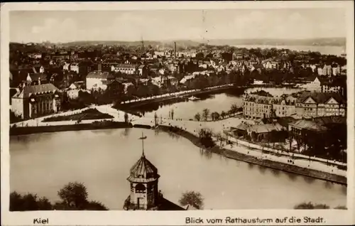 Ak Kiel Schleswig Holstein, Blick vom Rathausturm auf die Stadt