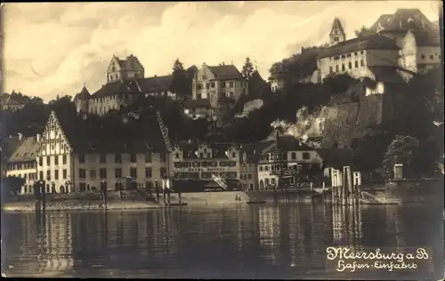 Ak Meersburg am Bodensee, Hafen, Einfahrt