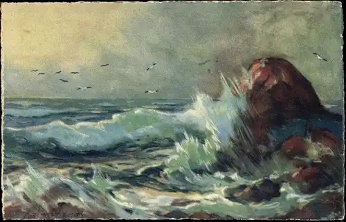 Künstler Ak Ostseebad Brunshaupten Kühlungsborn, Flut