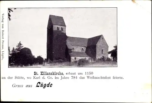 Ak Lügde im Weserbergland, St. Kilianskirche