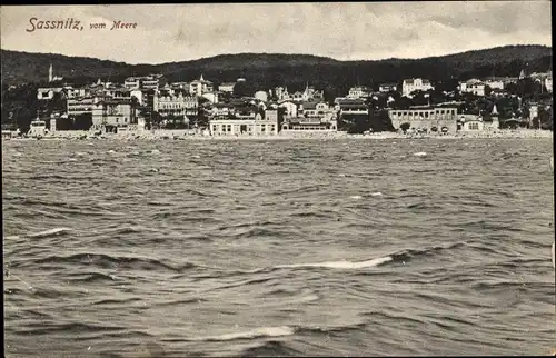 Ak Sassnitz auf Rügen, Blick vom Meer