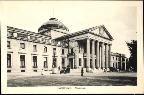 Ak Wiesbaden, Kurhaus, Außenansicht, Eingang