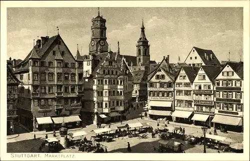 Ak Stuttgart in Württemberg, Marktplatz