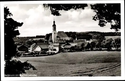 Ak Bettbrunn in Oberbayern, Gesamtansicht, Wallfahrtskirche