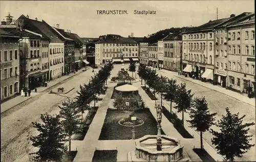 Ak Traunstein in Oberbayern, Stadtplatz, Geschäfte, Gasthof, Hotel