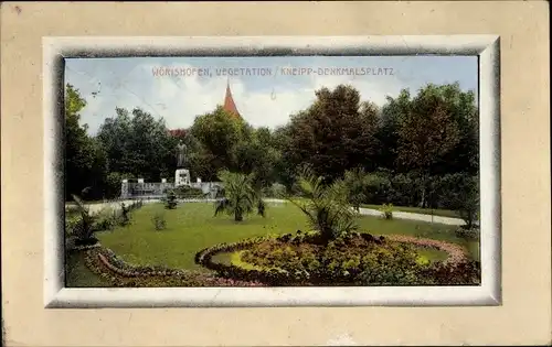 Passepartout Ak Bad Wörishofen im Unterallgäu, Vegetation, Kneipp-Denkmalsplatz